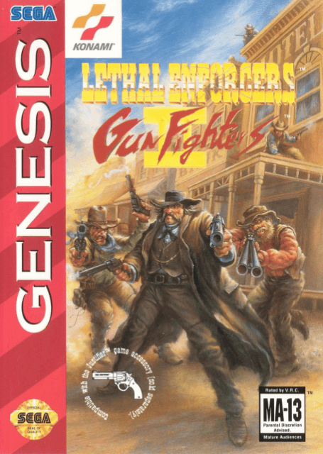 Lethal Enforcers Gun box art for Sega Mega Drive